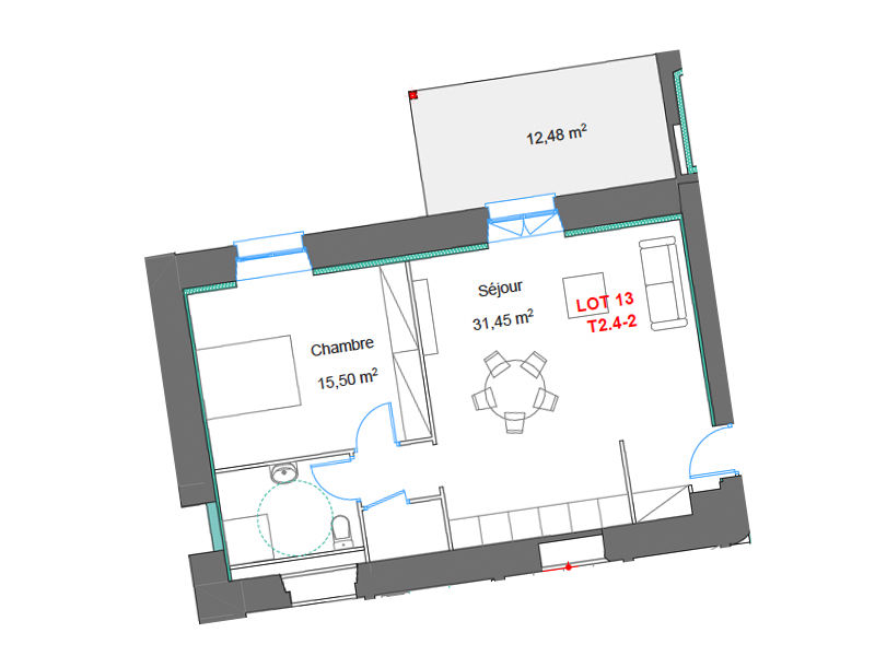 plans studios - Les Loggias du Foix | Blois 