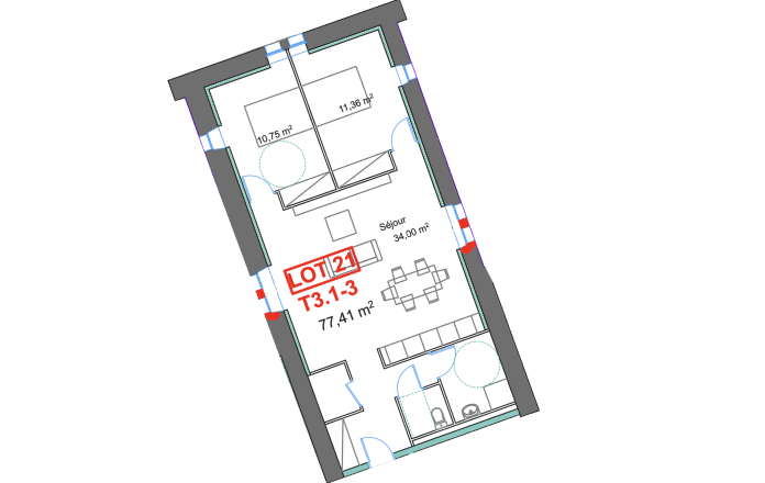 Plans T3 - Les Loggias du Foix | Blois