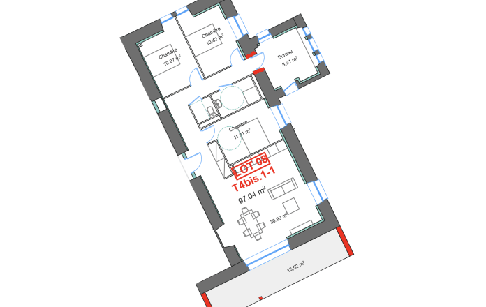 Plans T4 bis - Les Loggis du Foix | Blois